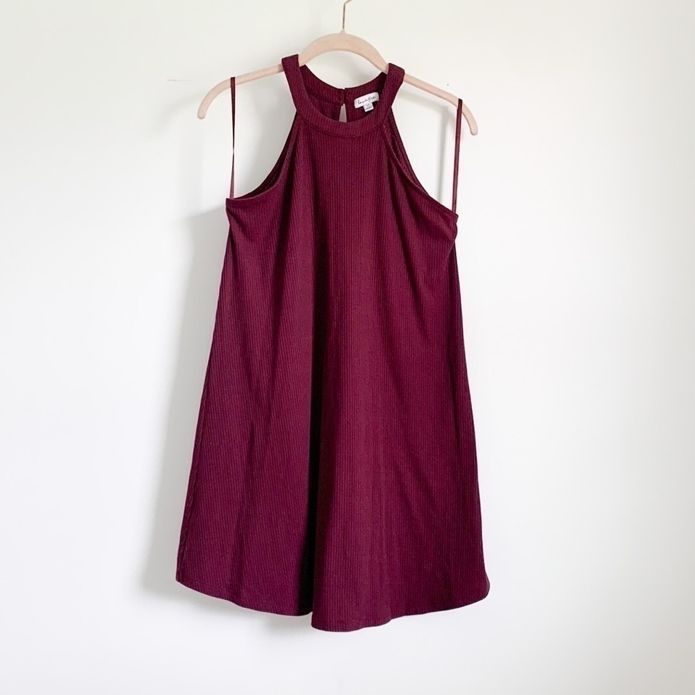 Love Fire Ribber Halter Mini Dress Y2K